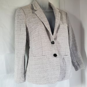 LUCKY BRAND Blazer Tweed Cream Linen Blend, 4
